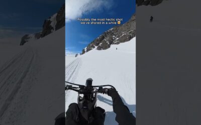 Possibly the most hectic shot we’ve shared in a while 🤯 #Insta360 #mountainbike #snowbike #shorts