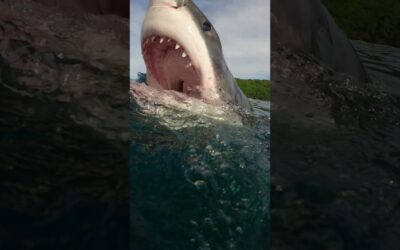 GoPro | Great White Shark Nearly Bites Camera 🎬 Mike Coots #Shorts #SharkWeek