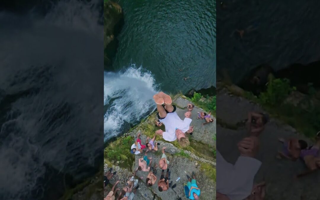 27M Cliff Dive Follow Cam 🎬 Florian Tissier #Shorts #CliffJumping