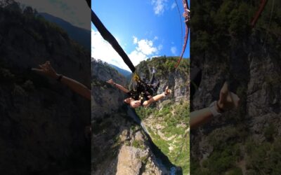 Head over heels for each other, literally 😂 #Insta360 #ValentinesDay #bungeejumping #shorts #couple